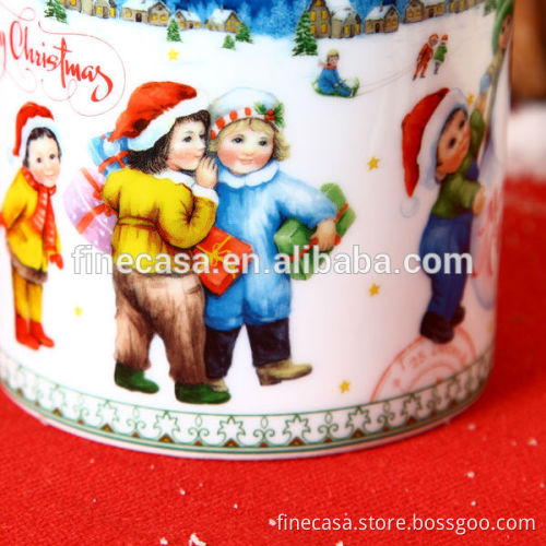 11OZ Christmas White Porcelain Snowman Ceramic Mug